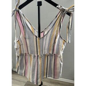 Blu Pepper Striped Woven Tank Top Sleeveless Women’s Size S Multicolor Cotton